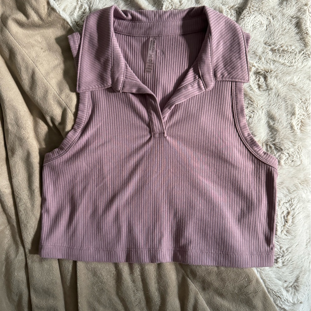Calvin Klein Collared Crop Tank